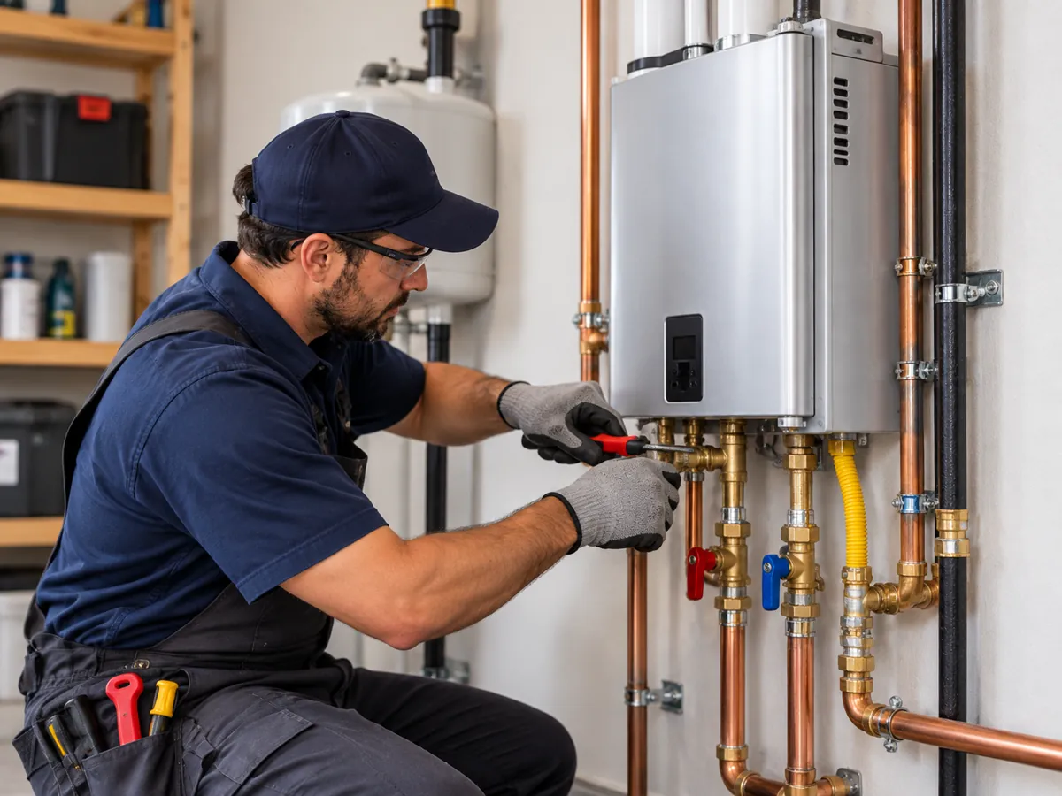 Wall-mounted tankless water heater system